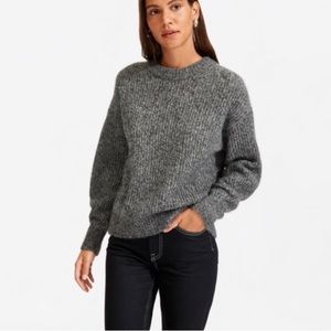 Everlane charcoal twist alpaca crew sweater size XS